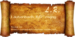 Lautenbach Rázsony névjegykártya
